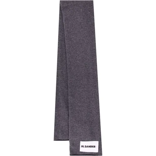 Winter Scarves, male, , Size: ONE SIZE Luxurious Grey Cashmere Scarf for Men - Jil Sander - Modalova