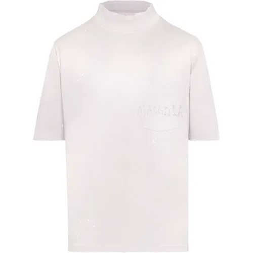 T-Shirts, male, , Size: L Classic White T-Shirt - Maison Margiela - Modalova