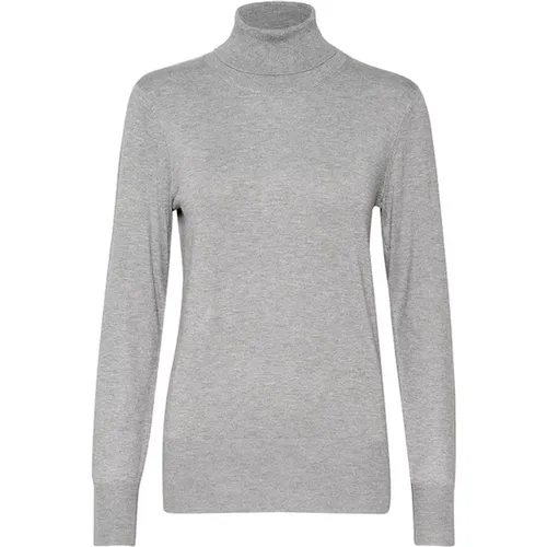 Roll Neck Knit Grey Melange , female, Sizes: XS, M, L, XL, S, 2XL - Kaffe - Modalova