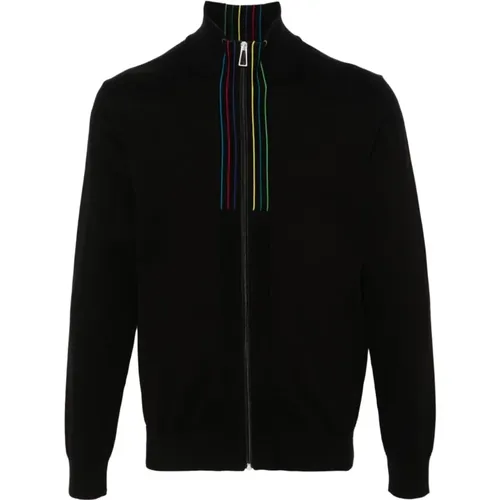 Cotton Sweater with Stripe Detailing , male, Sizes: L, M, 2XL, S, XL - PS By Paul Smith - Modalova