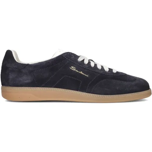 Sneakers, male, , Size: 8 US Suede Sneakers - Santoni - Modalova