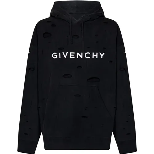 Destroyed-effect Hoodie , male, Sizes: L, XS, M, S - Givenchy - Modalova