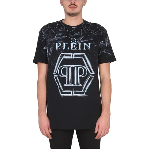 T-Shirt SS Hexagon , Herren, Größe: XL - Philipp Plein - Modalova