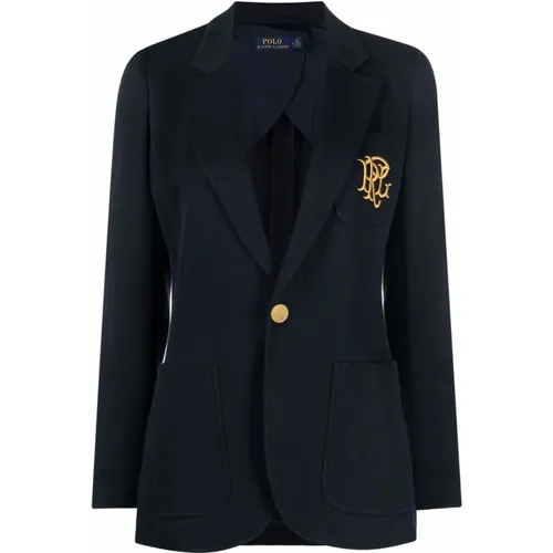 Blazers, female, , Size: XS Navy Park Avenue Blazer - Polo Ralph Lauren - Modalova