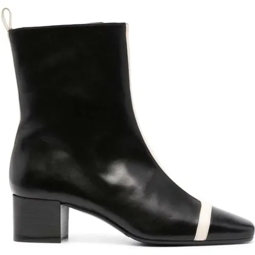 White Leather Mid-Heel Boots , female, Sizes: 3 UK, 5 UK, 4 UK - Carel - Modalova