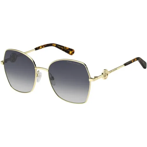 Gold Havana Sungles with Grey Azure Lenses , unisex, Sizes: 57 MM - Marc Jacobs - Modalova