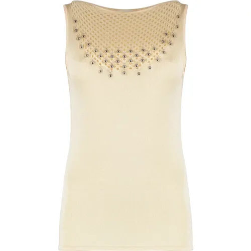 Sleeveless Tops, female, , Size: S Knitted Top - Rabanne - Modalova