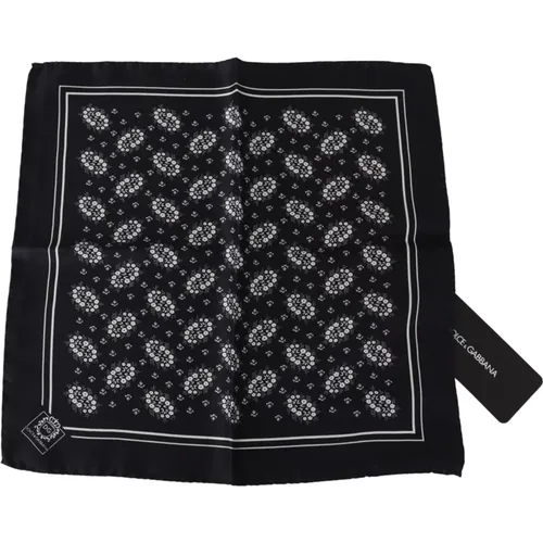 Scarves, male, , Size: ONE SIZE Luxury Silk Patterned Square Scarf - Dolce & Gabbana - Modalova