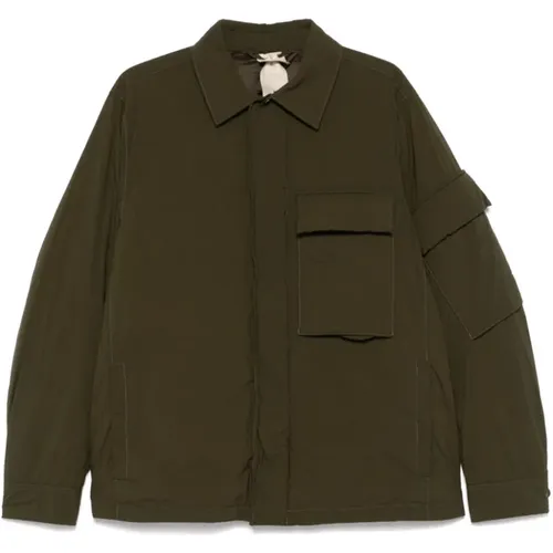 Olive Light Jacket for Men , male, Sizes: M, XL - Ten C - Modalova