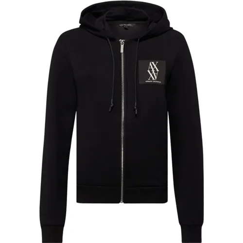 Sporty Zip Hoodie Sweater , female, Sizes: L, S, M, XS - Emporio Armani - Modalova