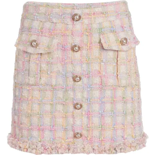 Nate Tweed Mini Skirt , female, Sizes: S, M - Loveshackfancy - Modalova