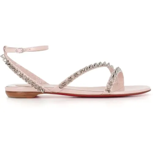 Nude Studded Leder Sandalen , Damen, Größe: 40 EU - Christian Louboutin - Modalova