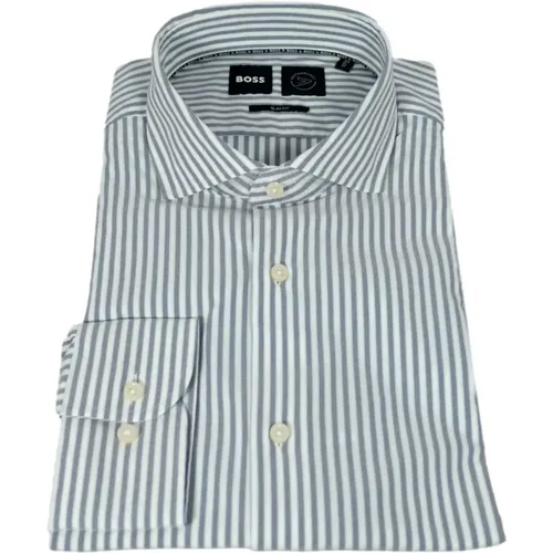 Mens Slim Fit Striped P-HANK-spread-C1-222 Shirt , male, Sizes: 2XL, M, 3XL - Hugo Boss - Modalova