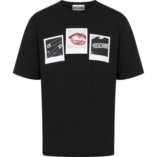 Grafikdruck Crew Neck T-shirts - Moschino - Modalova