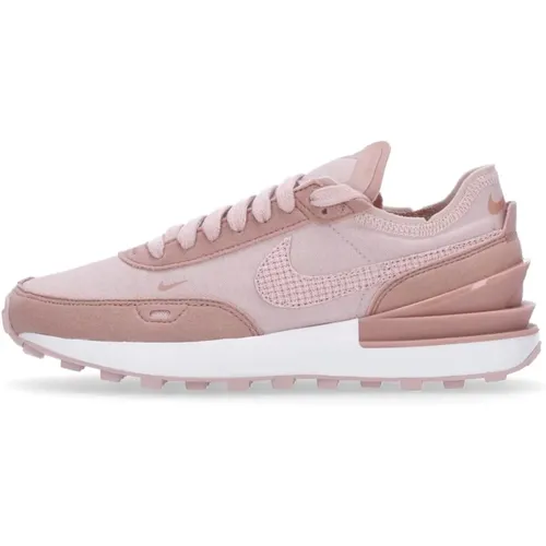 Rosa Waffel Low Sneaker mit Leder Swoosh , Damen, Größe: 35 1/2 EU - Nike - Modalova