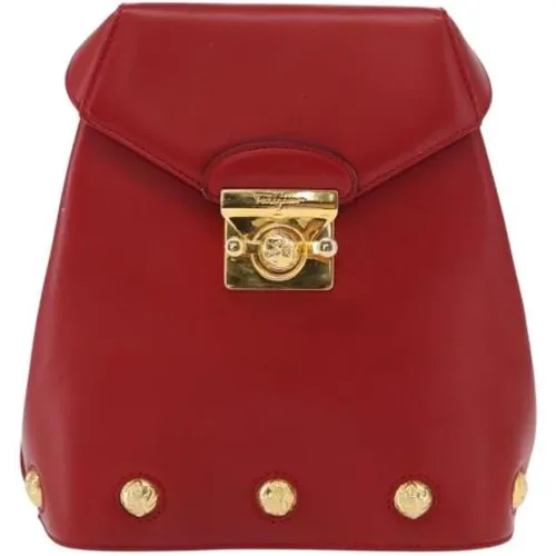 Pre-owned Backpacks, female, , Size: ONE SIZE Pre-owned Leather Backpack - Salvatore Ferragamo Pre-owned - Modalova