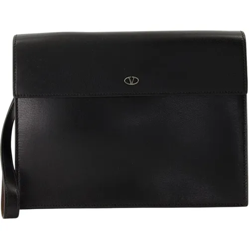 VLogo The Bold Leather Clutch , male, Sizes: ONE SIZE - Valentino Garavani - Modalova