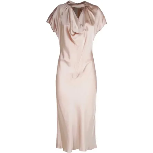 Duchesse Seiden Midi Kleid mit V-Ausschnitt - N21 - Modalova