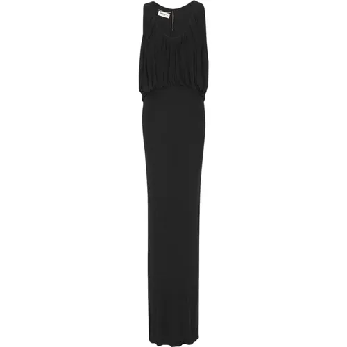 Draped Sleeveless Dress , female, Sizes: M, S - Saint Laurent - Modalova