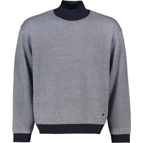 Blauer Woll Rollkragenpullover - Emporio Armani - Modalova