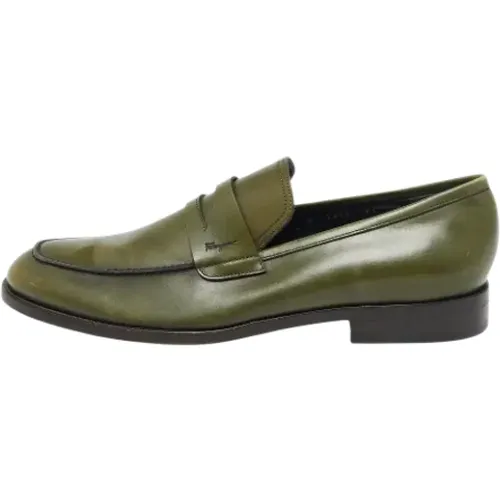 Pre-owned Leather flats , male, Sizes: 8 1/2 UK - Salvatore Ferragamo Pre-owned - Modalova