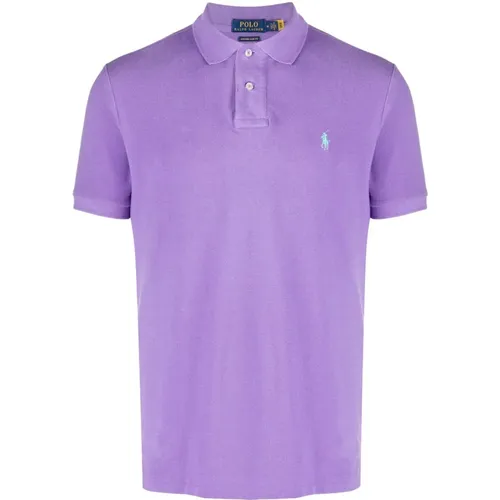 Lilac Cotton Piqué Polo Shirt , male, Sizes: M, 2XL, L, S - Ralph Lauren - Modalova