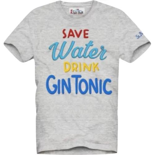 Short sleeve men's tee Save Water Gin Tonic , male, Sizes: S - MC2 Saint Barth - Modalova