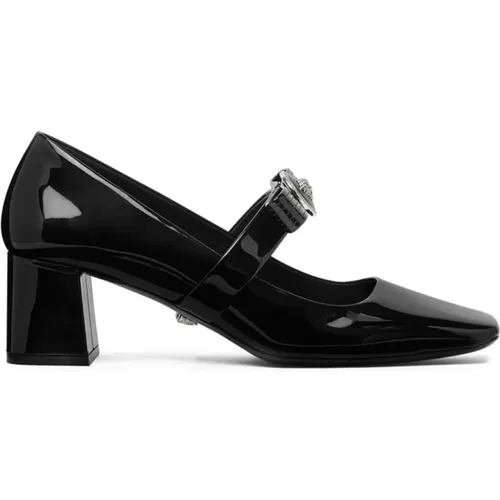 Pumps, female, , Size: 6 US Patent Leather Bow Detail Heels - Versace - Modalova