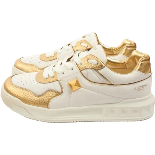 Weiße/Goldene Sneakers für Herren , Herren, Größe: 44 EU - Valentino - Modalova