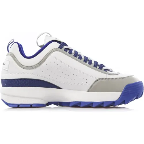 Sneakers, male, , Size: 7 US Low Disruptor Shoe in White/Navy/Grey - Fila - Modalova