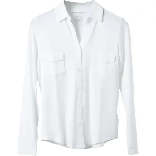 Elegant LS Pocket Polo Shirt , female, Sizes: XL - majestic filatures - Modalova