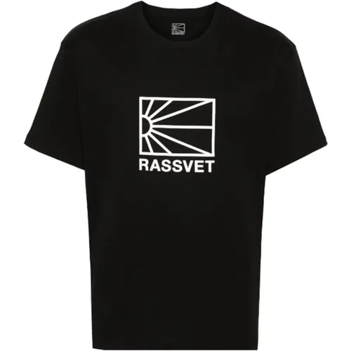 T-Shirt mit großem Logo in Schwarz , Herren, Größe: L - Rassvet - Modalova