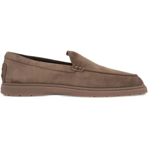 Leather Slip-On Flat Shoes , male, Sizes: 8 UK, 8 1/2 UK, 7 UK, 9 UK, 9 1/3 UK - TOD'S - Modalova