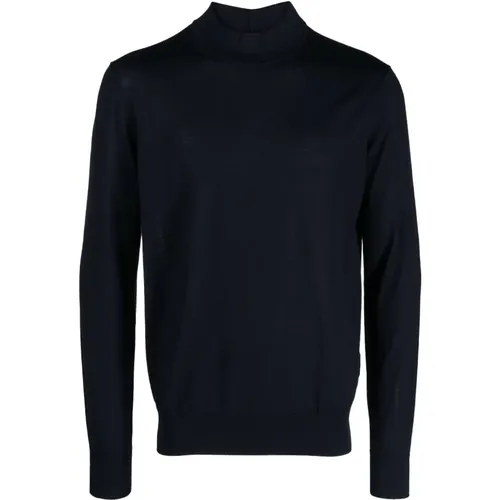 Eleganter Blauer Wollpullover , Herren, Größe: L - Giorgio Armani - Modalova