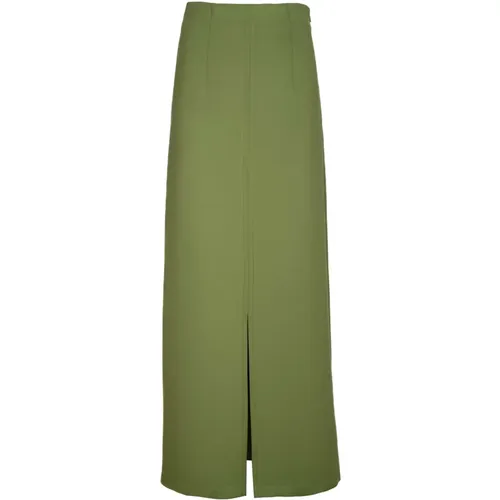 Verde Jersey Skirt with Front Slit , female, Sizes: M, L - Max Mara - Modalova