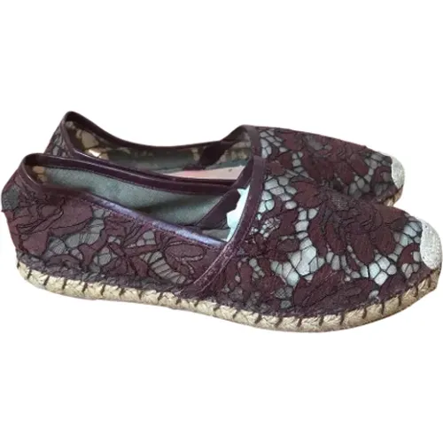 Pre-owned Flats, female, , Size: 8 US Pre-owned Leather espadrilles - Valentino Vintage - Modalova