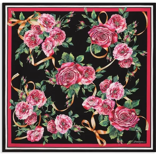 Silky Scarves, female, , Size: ONE SIZE Elegant Silk Scarf for Women - Dolce & Gabbana - Modalova