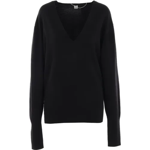 V-Neck Wool Sweater , female, Sizes: S, M, XS - TotêMe - Modalova