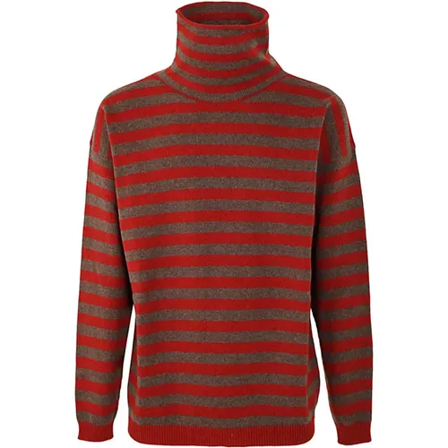 Turtlenecks, male, , Size: L Turtle Neck Jumper Stripes Detail - Lardini - Modalova