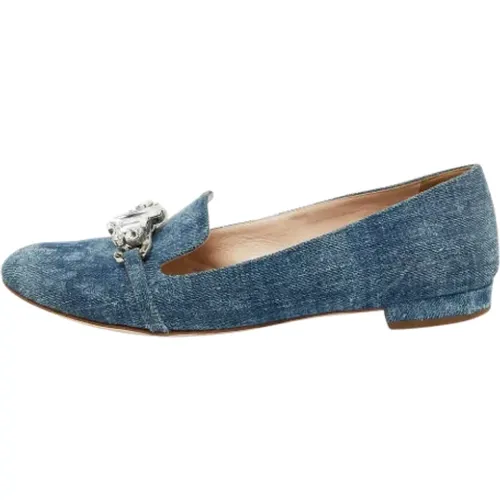 Pre-owned Flats, female, , Size: 8 US Pre-owned Denim flats - Miu Miu Pre-owned - Modalova