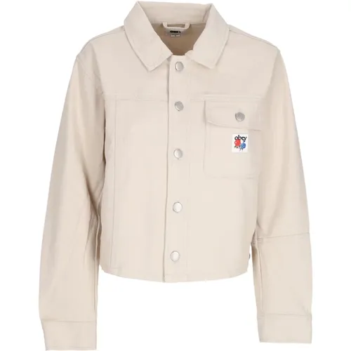 Light Jackets, female, , Size: M Denim Jacket with Button Closure - Obey - Modalova