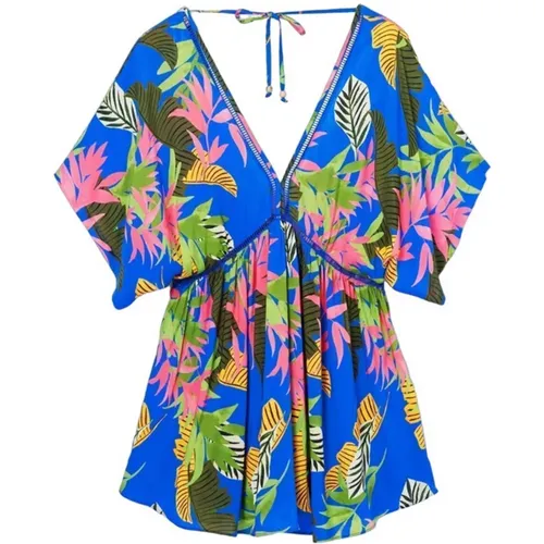 Tropisches Kurzes Kleid , Damen, Größe: L - Desigual - Modalova