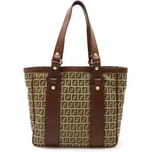 Pre-owned Tote Bags, female, , Size: ONE SIZE Pre-owned Canvas shoulder-bags - Fendi Vintage - Modalova