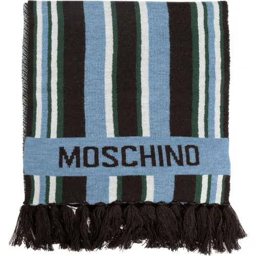 Winter Scarves, unisex, , Size: ONE SIZE Scarf with striped pattern - Moschino - Modalova