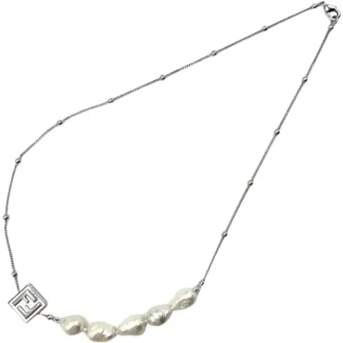 Pre-owned Jewellery, female, , Size: ONE SIZE Pre-owned Metal necklaces - Fendi Vintage - Modalova