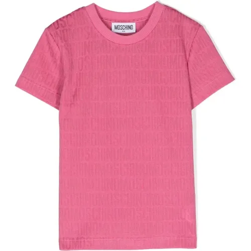 Rosa Logo T-Shirt für Kinder - Moschino - Modalova