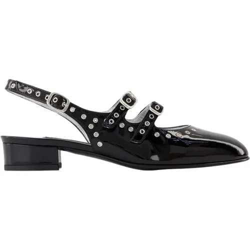 Schwarze Leder-Queen-Sandalen mit 2 cm Absatz , Damen, Größe: 37 EU - Carel - Modalova