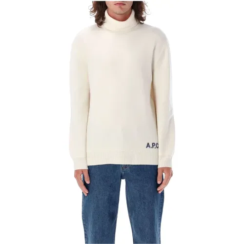 Ecru Knitwear High-Neck Sweater , male, Sizes: L, XL - A.p.c. - Modalova