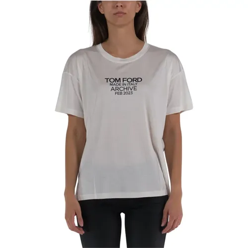 Silk Jersey T-Shirt , female, Sizes: XS, M, S - Tom Ford - Modalova