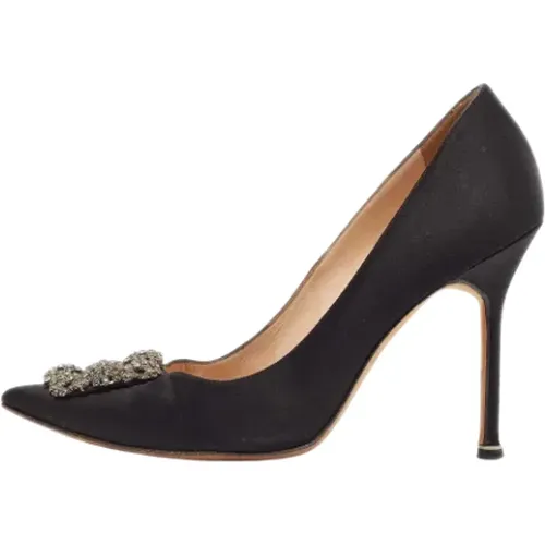 Pre-owned Pumps, female, , Size: 10 US Pre-owned Satin heels - Manolo Blahnik Pre-owned - Modalova